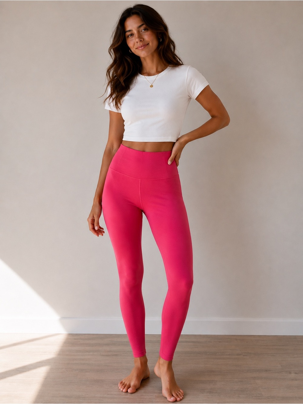 High-Waist Pink Active Leggings